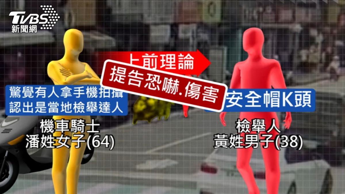 手機拍交通違規遭攻擊,男提告機車騎士。(圖/TVBS)
