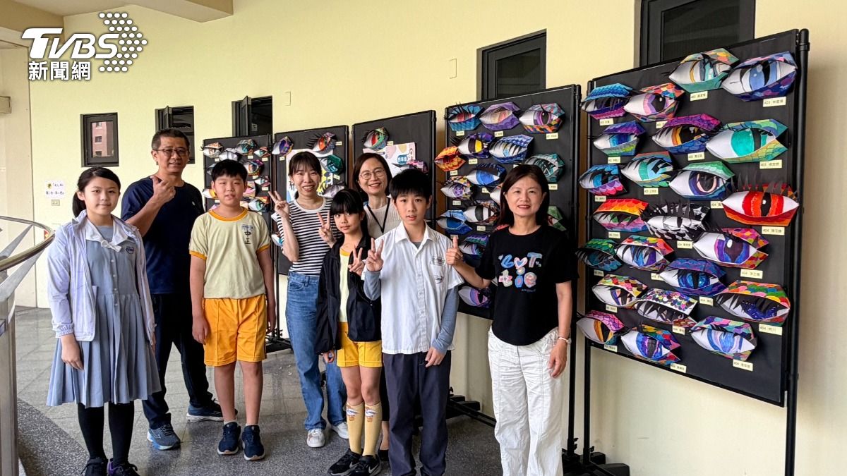 中正國小國際教育美展開幕　四年級的「The Dragon Eye」探索神話怪物的神祕力量（圖／中正國小提供）