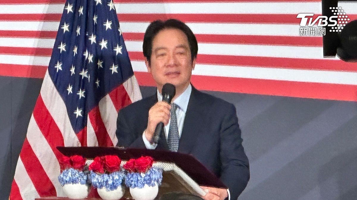 賴清德致詞強調維護台海和平現狀。(圖/潘袁詩羽攝)