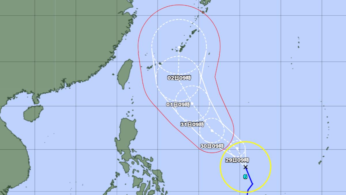 日本氣象廳公布薔蜜最新路徑。（圖／翻攝自日本氣象廳）