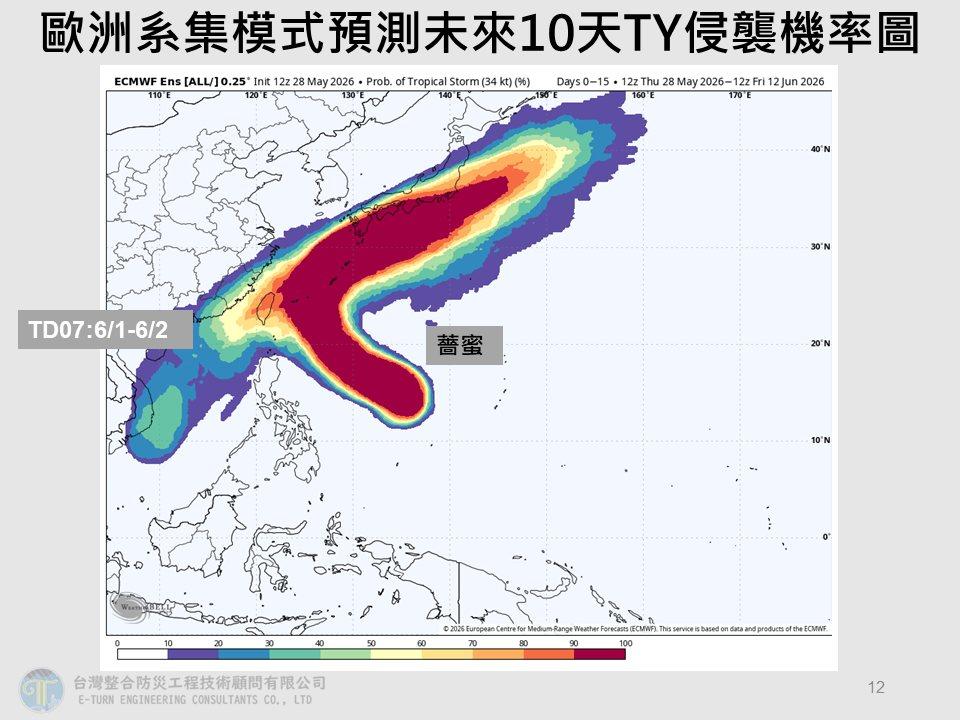 週日至下週一,受薔蜜颱風外圍偏東北風影響,迎風面有雨。(圖/翻攝自賈新興臉書)