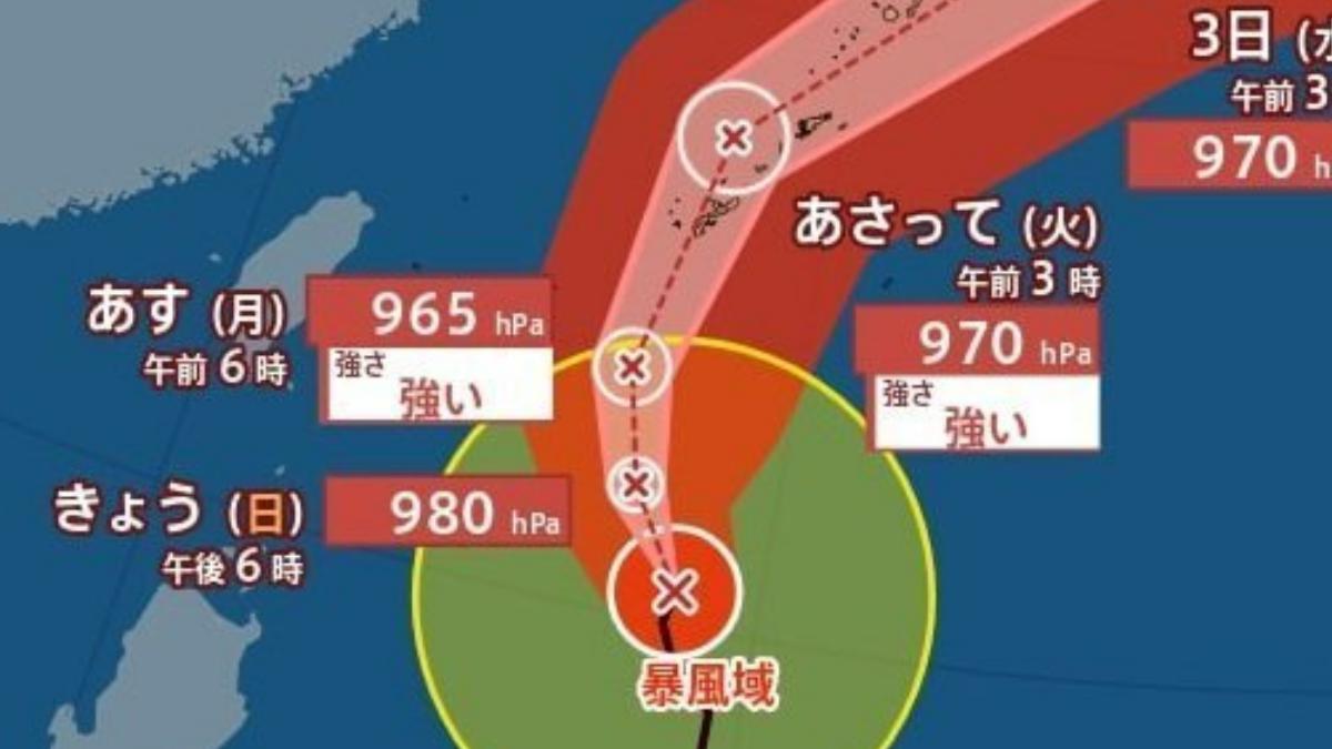 薔蜜最新路徑曝光!週一襲擊沖繩 3日轉向東北恐衝擊日本本州