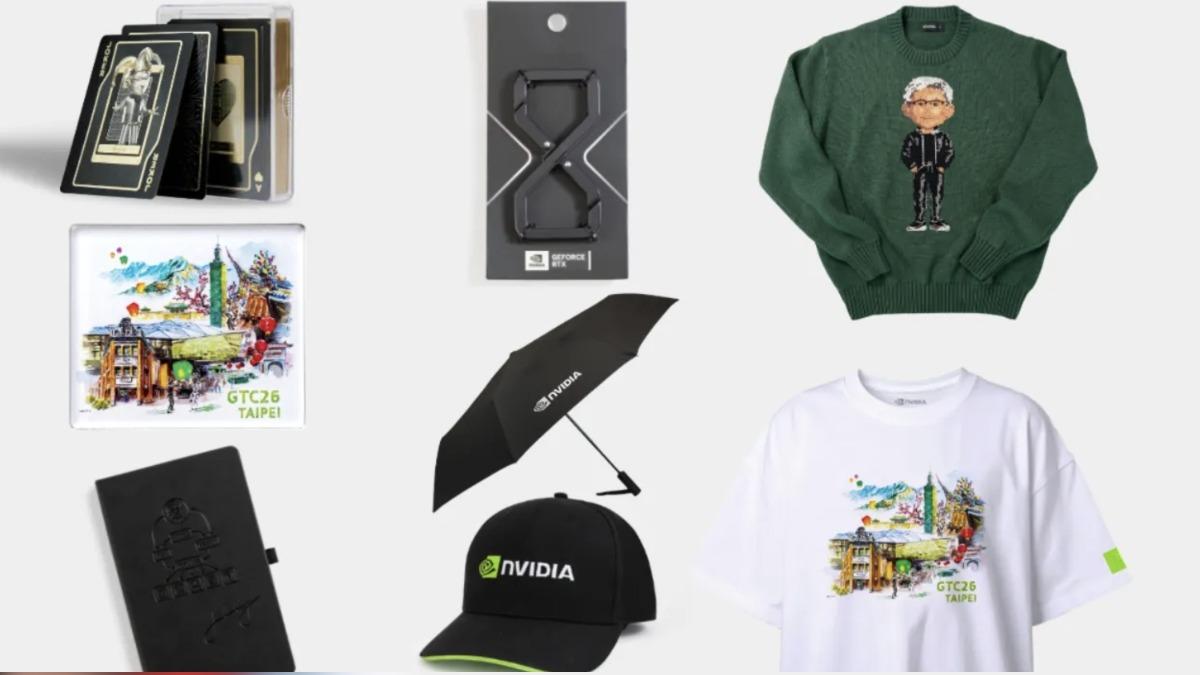 NVIDIA今年的Gear Store官方快閃店,有多款官方周邊與GTC Taipei限定商品,預計台灣限定版本將會引發搶購熱潮。(圖/NVIDIA)