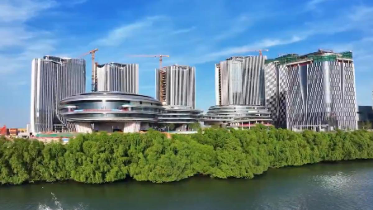 中國大陸科技公司「騰訊」,位在深圳的全新園區「企鵝島」開放民眾參觀。(圖/翻攝自X@TencentGlobal)
