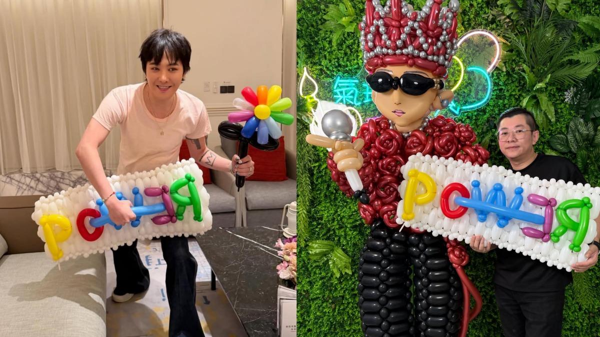 製作GD「POWER」氣球出自於Alan之手。（左圖／8lo8lo8lowme、右圖／氣球爸Alan提供）