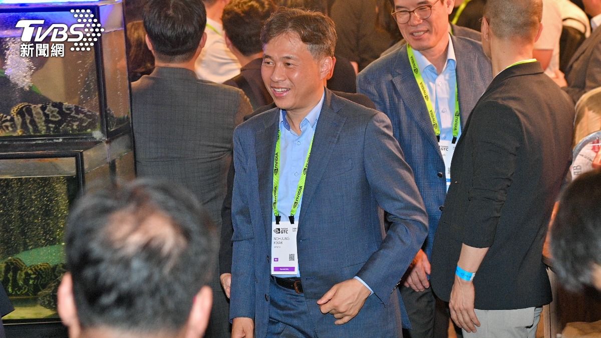 SK海力士CEO郭魯正參加輝達韓國伙伴晚宴。(圖/胡瑞麒攝)