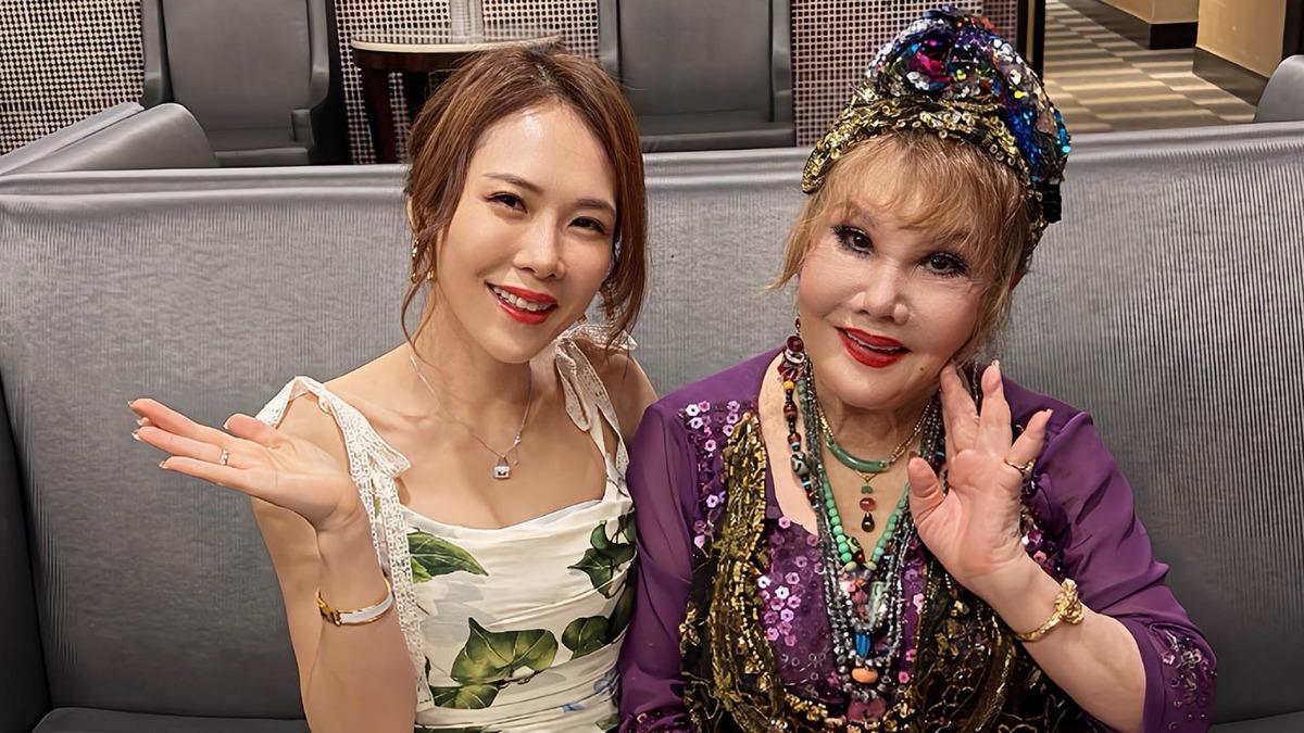 吳申梅也和澎澎相見歡。(圖/喜上梅梢娛樂提供)