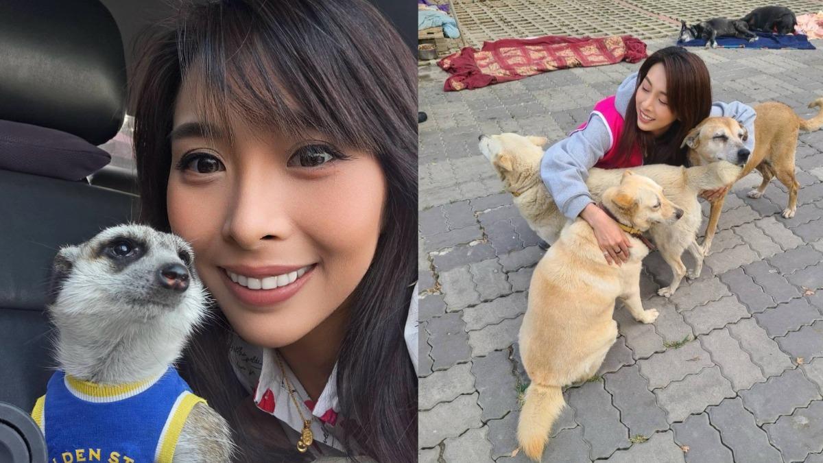性感女神始祖Amy葉庭蓁熱愛動物。（圖／鴻凱娛樂提供）