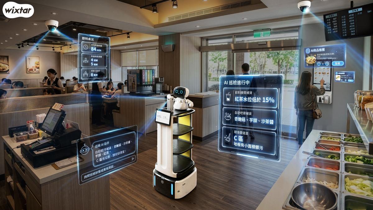 明基佳世達旗下WiXtar「AI 24HR 巡店機器人」攜手科技國家隊打造全球首位不下班的 AI 店長 。(圖/佳世達提供)
