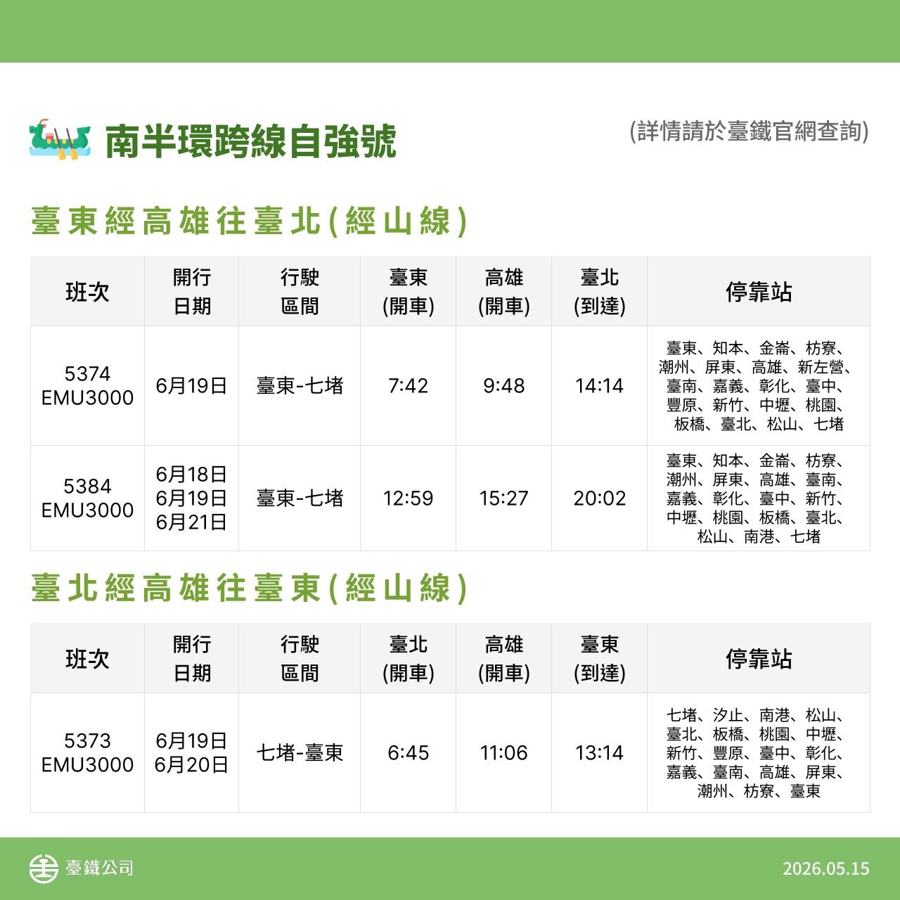 台鐵端午訂票-台鐵加班車2026-台鐵疏運班次-台鐵實名制
