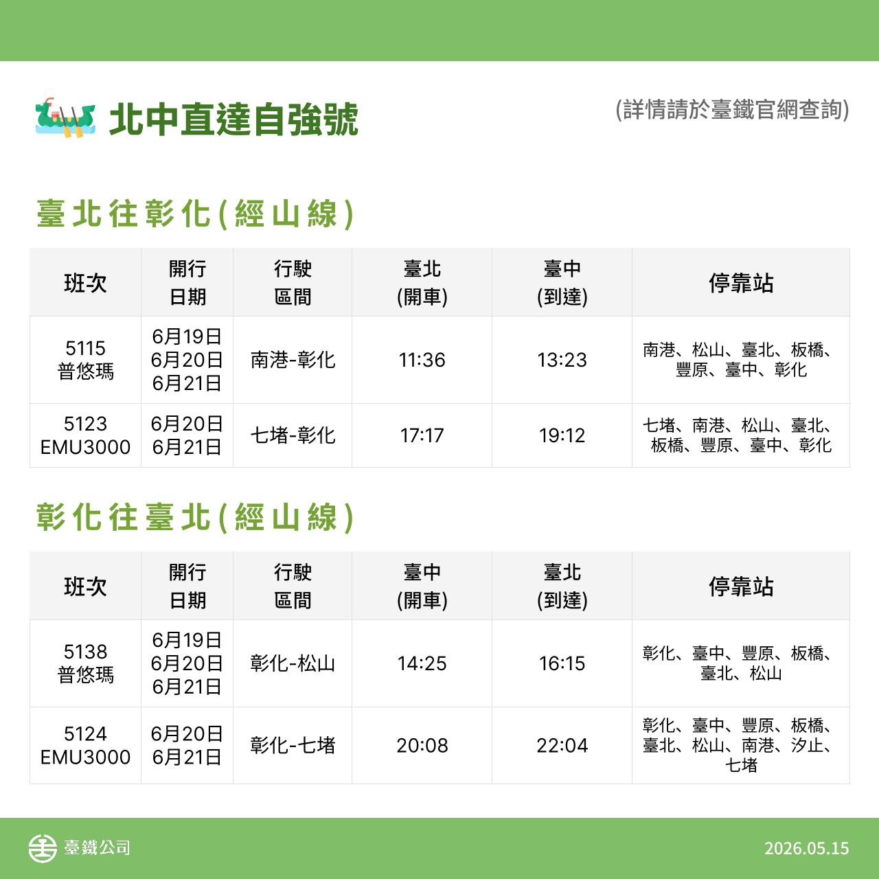 台鐵端午訂票-台鐵加班車2026-台鐵疏運班次-台鐵實名制