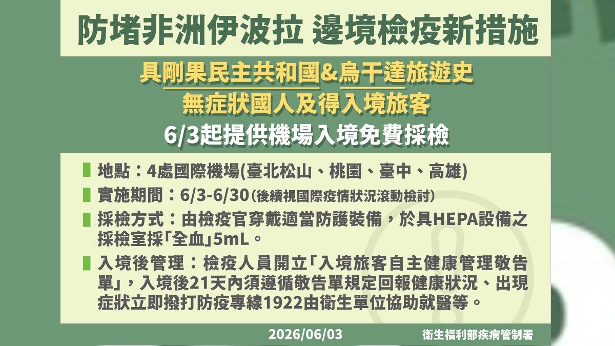 邊境四機場採檢新制。(圖/疾管署提供)