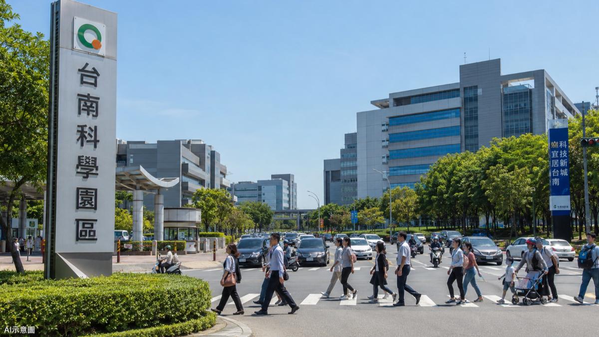 半導體周邊廠商進駐南科,人潮也不斷湧進台南。(示意圖/AI)