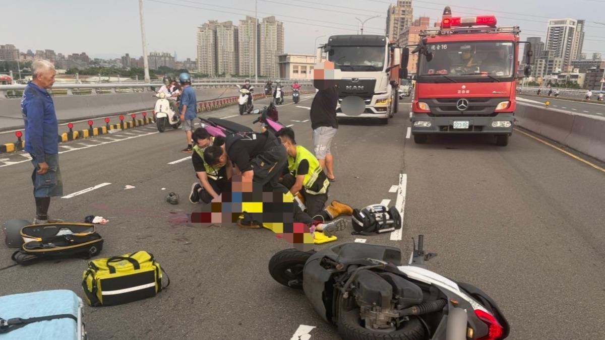 快訊／新北成蘆橋嚴重車禍　高齡駕駛碰撞女騎士命危送醫