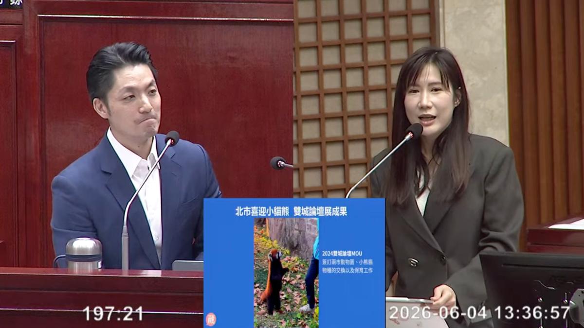 蔣萬安證實上海動物園贈送小貓熊將在週末抵達台灣。(圖/翻攝國會頻道)