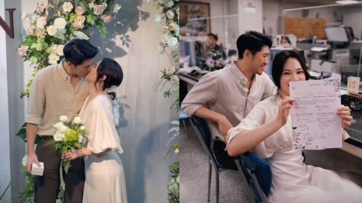 穩交10年！《九降風》混血女神紀培慧登記結婚　戶政事務所當眾激吻
