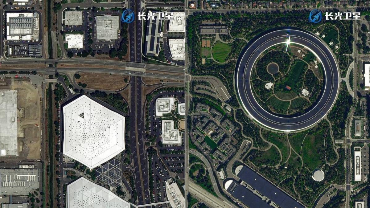 不爽被美制裁!中企報復放狠招 輝達、蘋果矽谷總部衛星圖全看光