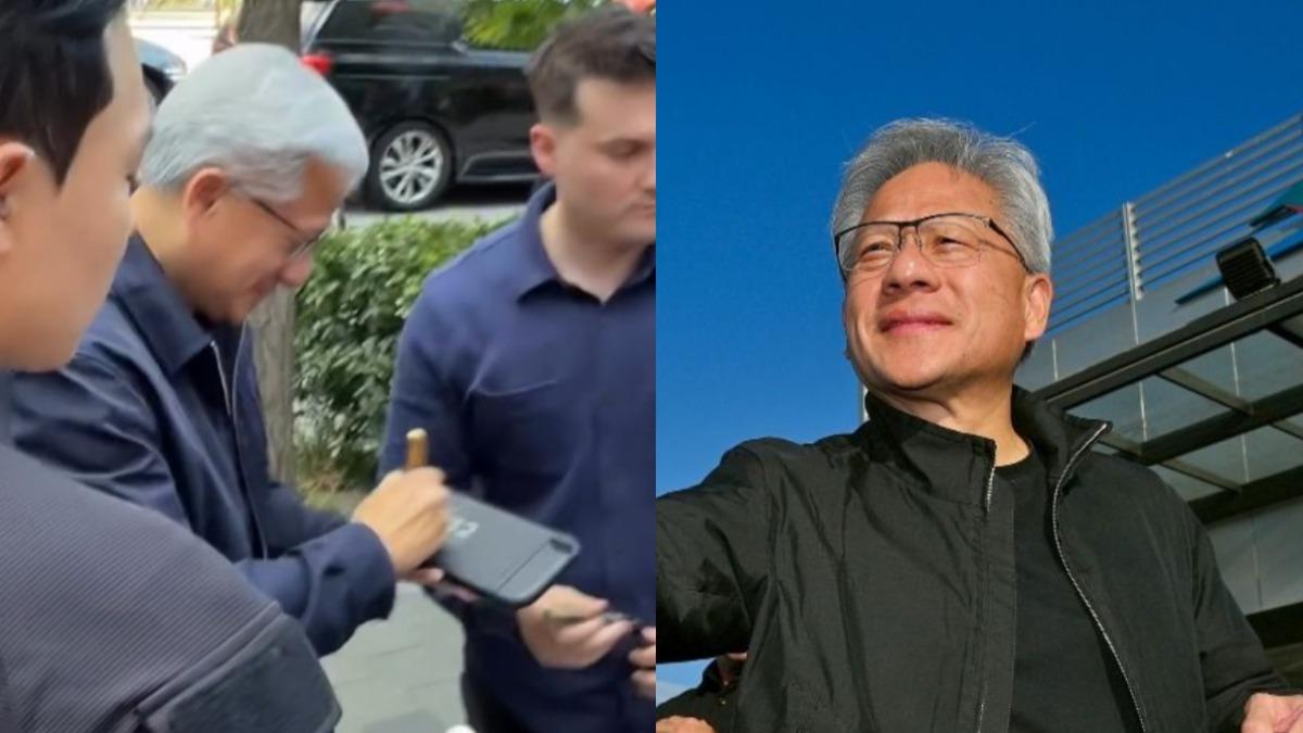 黃仁勳韓國被包圍!台灣人喊「桃給」秒轉身 親簽畫面瘋傳