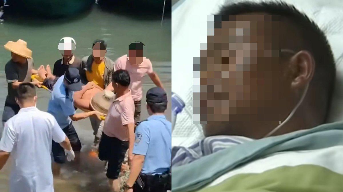 海邊散步落水！陸男漂「7天6夜」才獲救：生吞了7、80隻小螃蟹