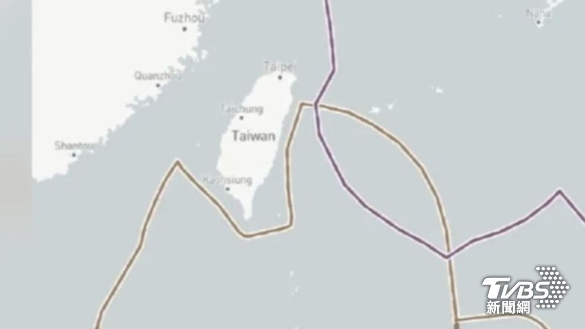 美國智庫畫「各國法律主張邊界模擬圖」（圖／TVBS資料畫面）
