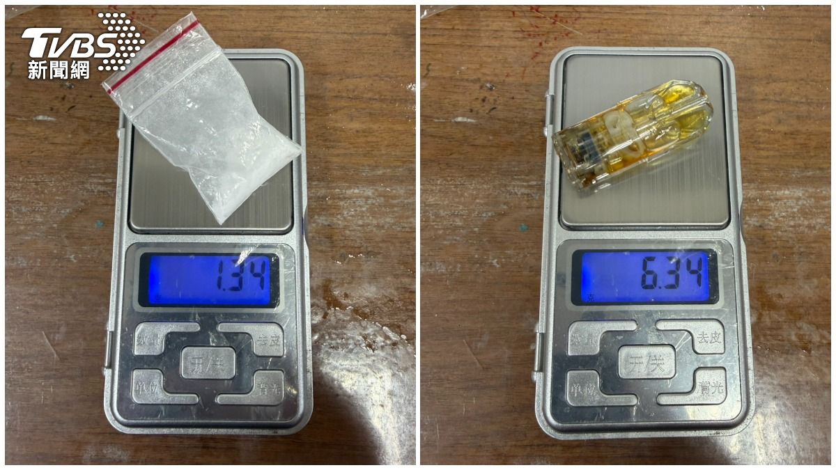 警方於現場查獲K盤一組、三級毒品愷他命1包及「喪屍煙彈」依託咪酯1顆。(圖/TVBS)