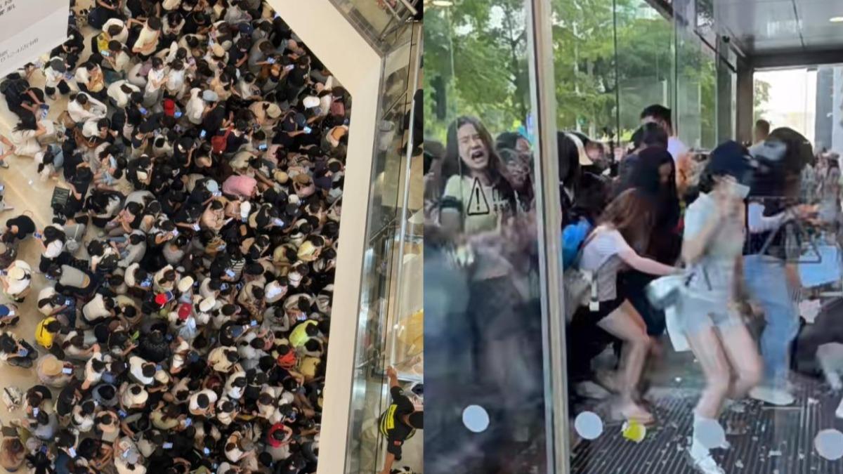 張凌赫粉絲踩碎玻璃導致受傷。(圖/翻攝自微博)