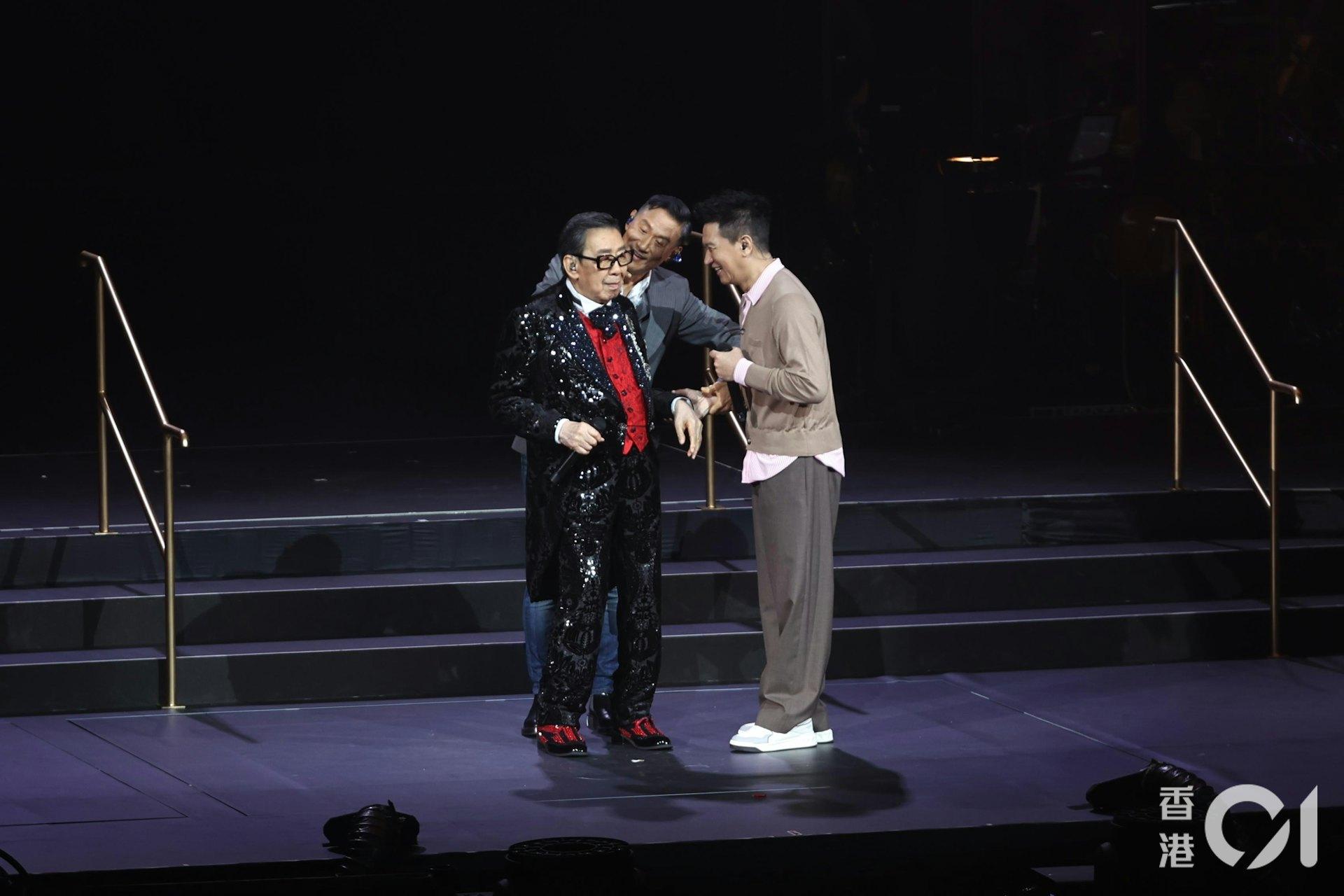 乾兒子張家輝及張學友也到了現場。（圖／香港01提供）