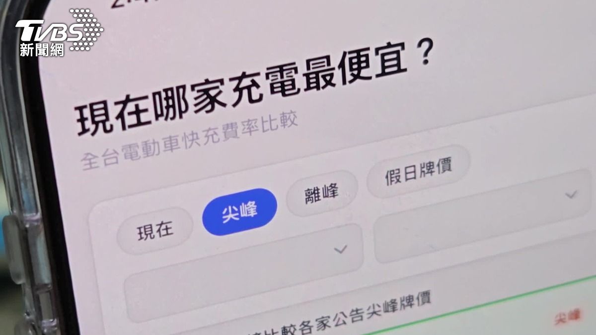 網頁跟APP可以查現在的各廠牌費率，還有離尖峰跟假日牌價。（圖／TVBS）