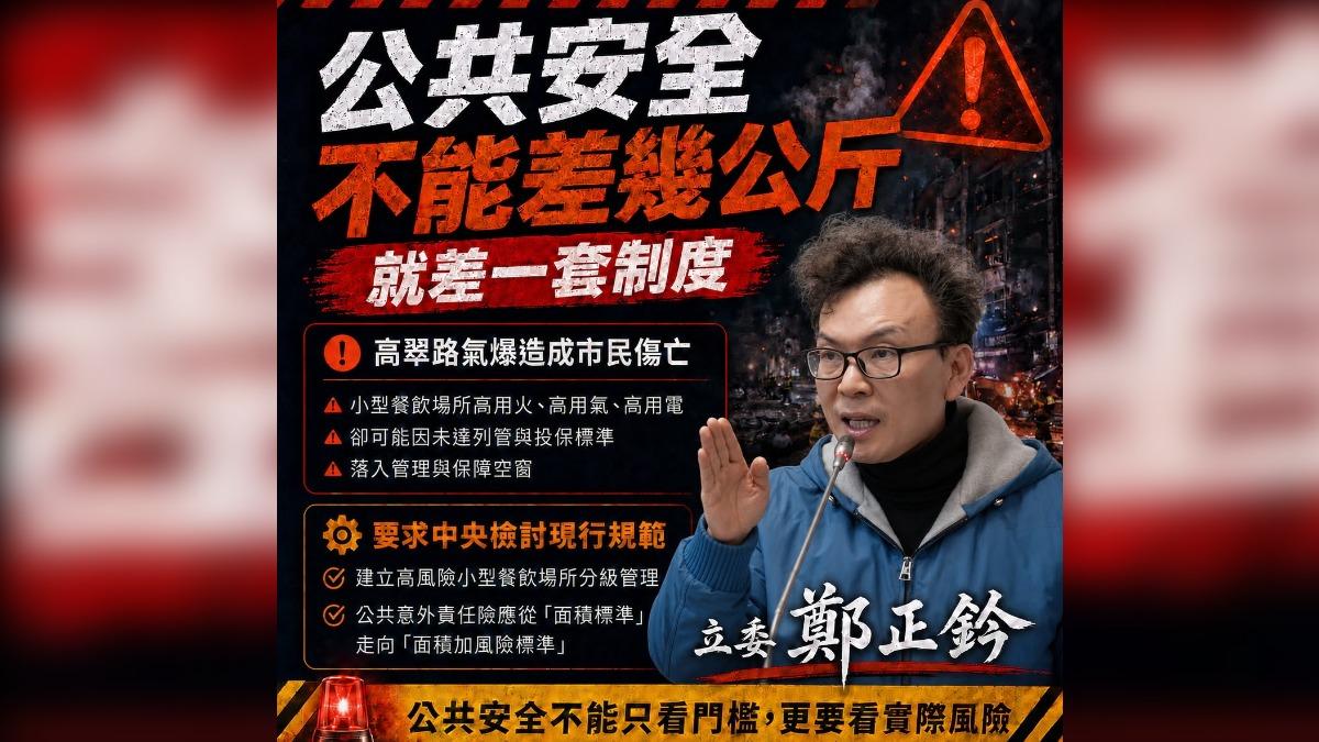 鄭正鈐建議中央將風險納入管理機制。(圖/翻攝自鄭正鈐臉書)