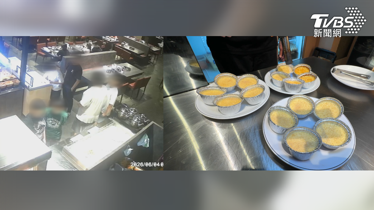 嘉義市西區的一家吃到飽火鍋店,現驚人食客!2人狂嗑88顆焦糖烤布蕾(圖/TVBS)