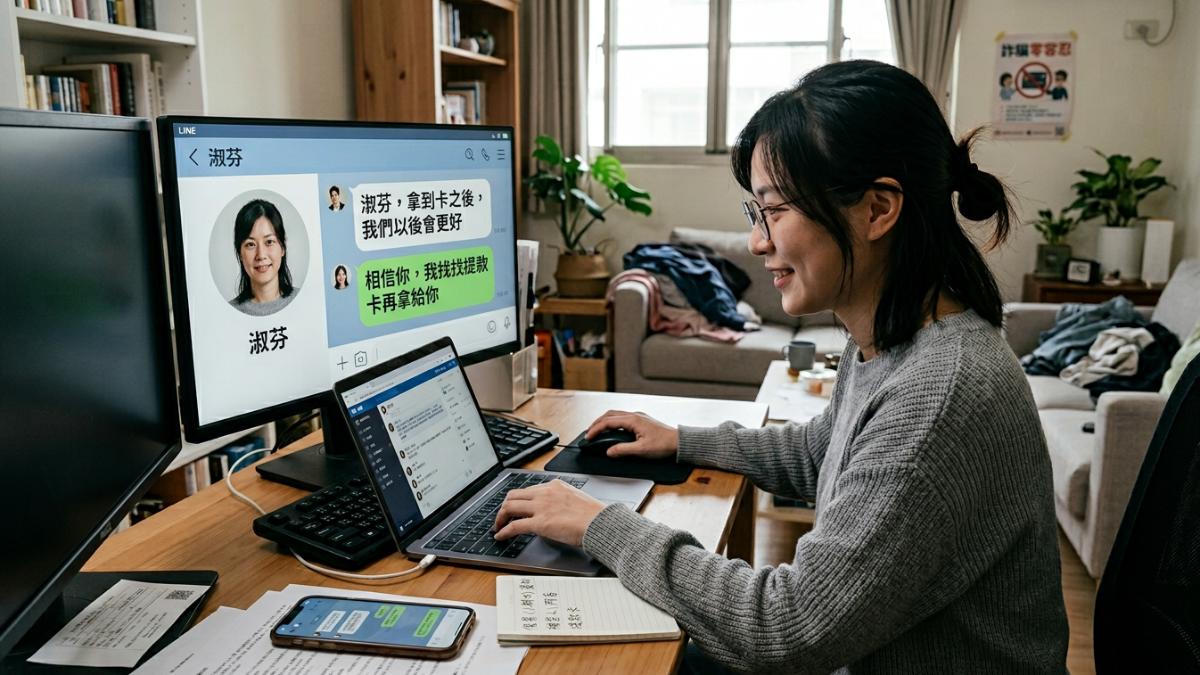人妻跟詐團成員網戀被騙提款卡。(示意圖/AI生成)