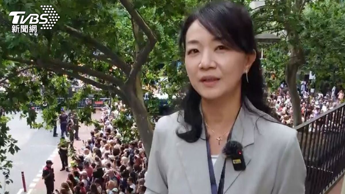 聖家堂「耶穌基督塔」正式落成啟用，TVBS前進巴塞隆納現場見證報導。（圖／TVBS）