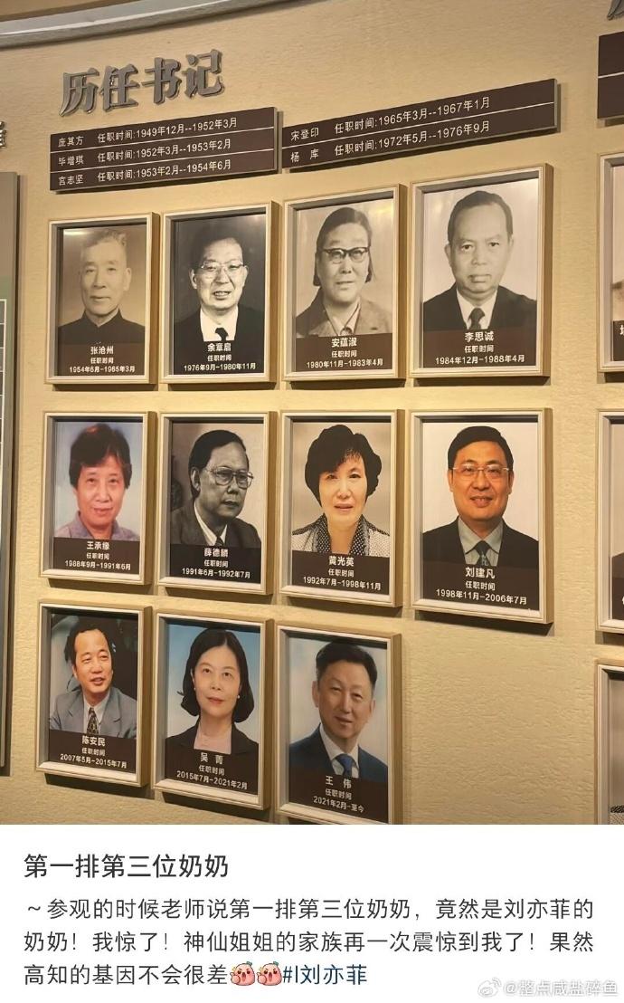劉亦菲來自書香世家,奶奶安蘊淑為資深革命前輩。(圖/翻攝自微博)