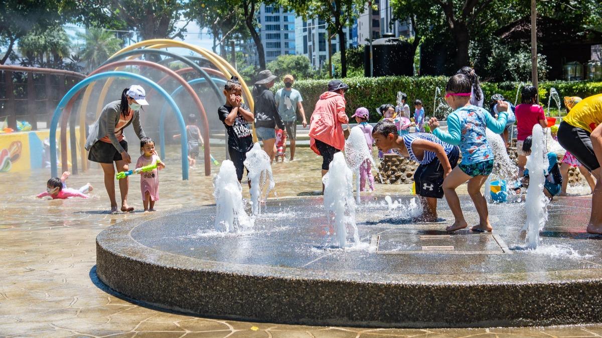▲塭仔底濕地公園戲水池好消暑、好清涼,歡迎來玩水。(圖片來源:新北市政府)