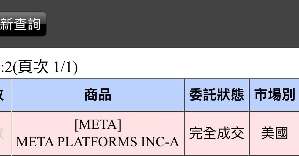 巴逆逆曬出購買Meta股票的截圖。（圖／翻攝自吃土鋁繩-巴逆逆﻿臉書粉專）