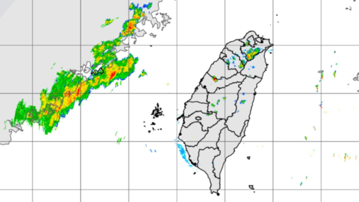 對流旺盛北北基桃10縣市大雨特報。（圖／氣象署）