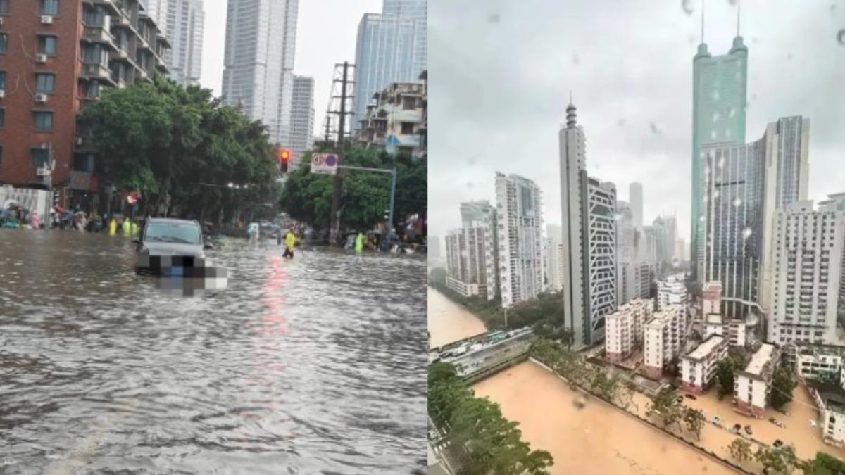 暴雨炸廣東!深圳發紅色預警 機場航班大規模延誤全市停課
