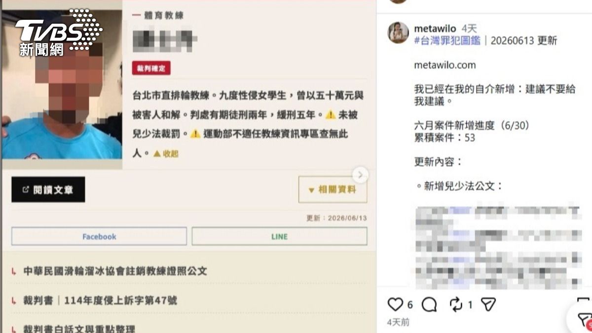 KOL昔為受害者，整理台灣性罪犯圖鑑，盼供大眾預防。（圖／TVBS）