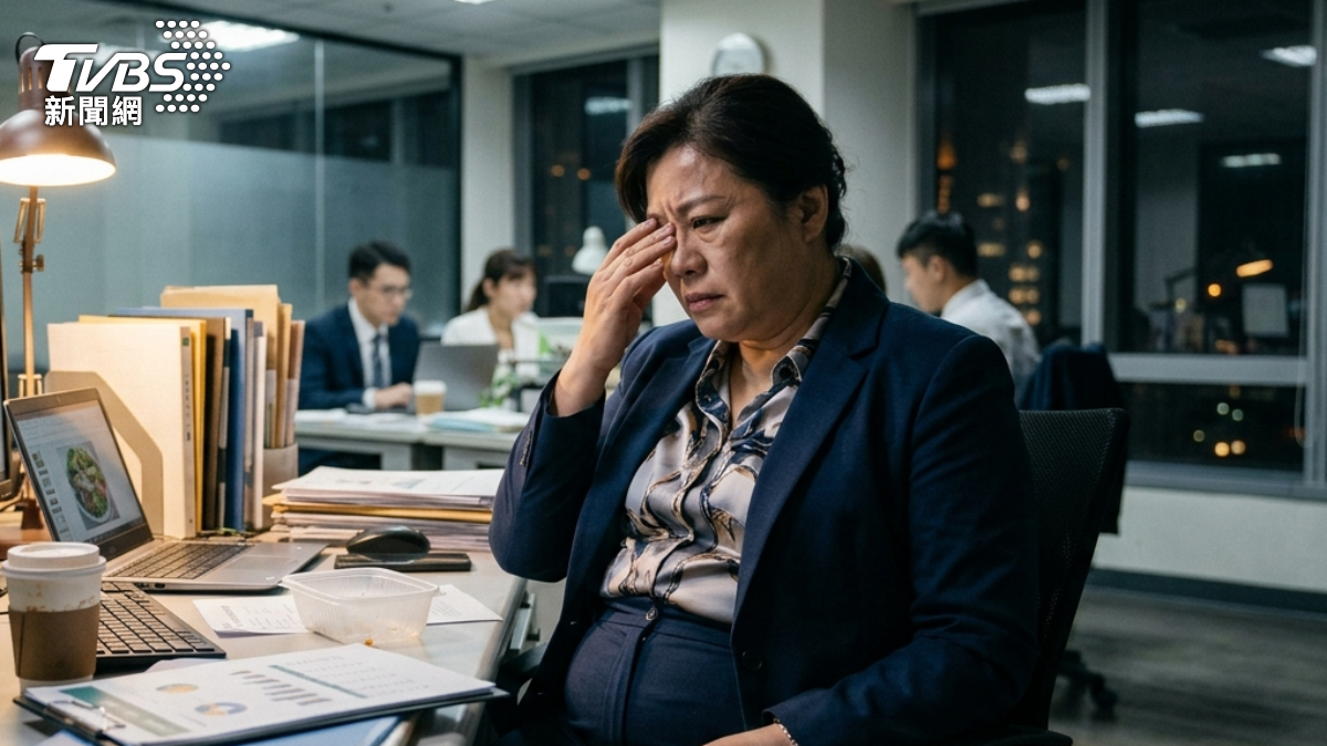 一名50歲女老闆壓力大，腹部囤積脂肪瘦不下來。（AI生成示意圖、非當事人／Gemini）