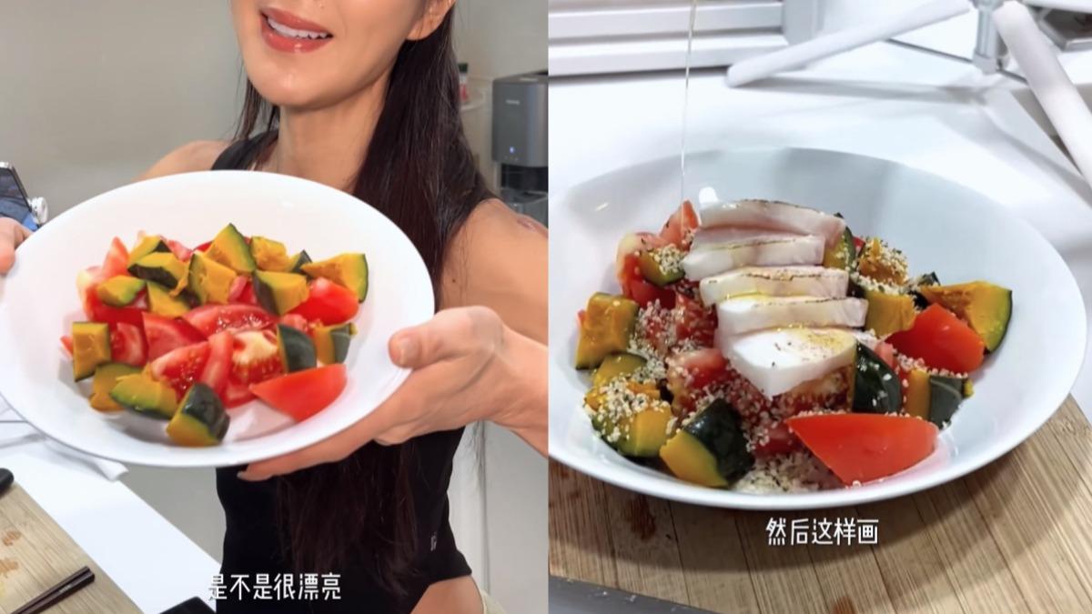 速玲的健康餐兼顧蛋白質、膳食纖維與健康脂肪。（圖／翻攝自速玲小紅書）
