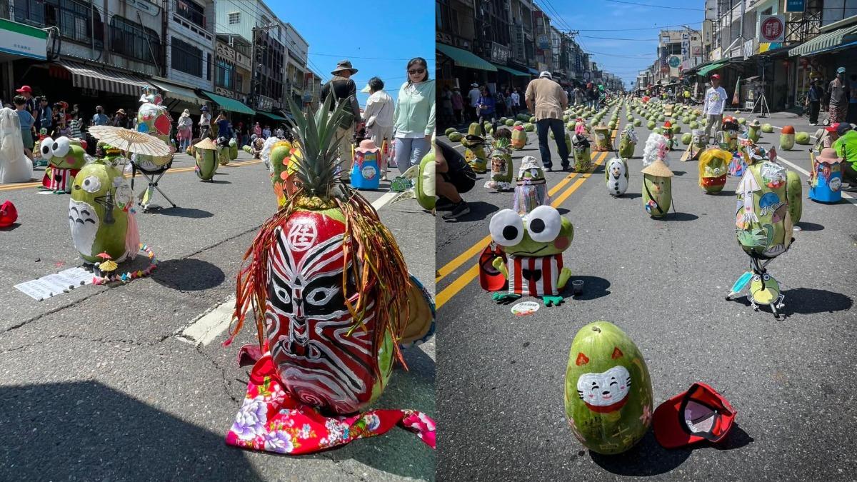 端午節不立蛋!屏東佳冬「立西瓜」 千顆西瓜排排站超壯觀