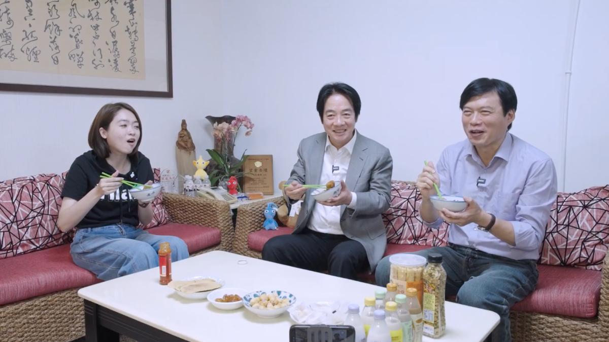 3人在影片中PK冷笑話。(圖/翻攝自賴清德YT頻道)
