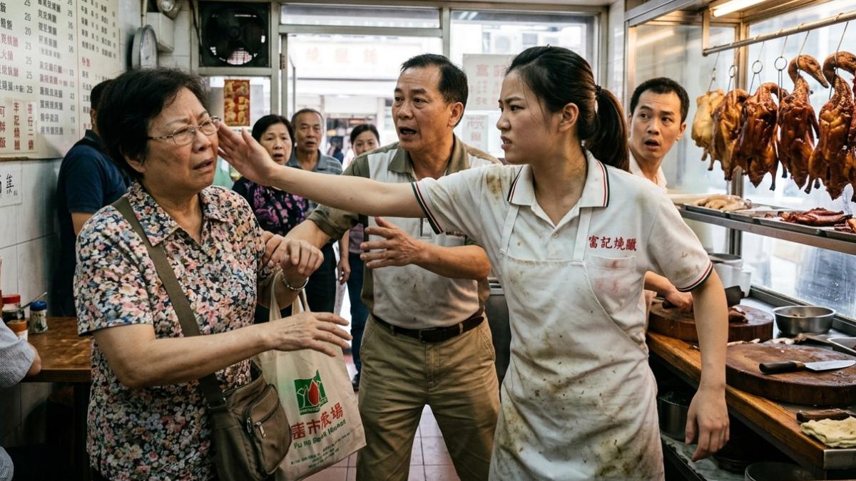 女店員與顧客發生衝突，眾目睽睽之下竟掌摑對方。（示意圖，非當事人／AI生成）