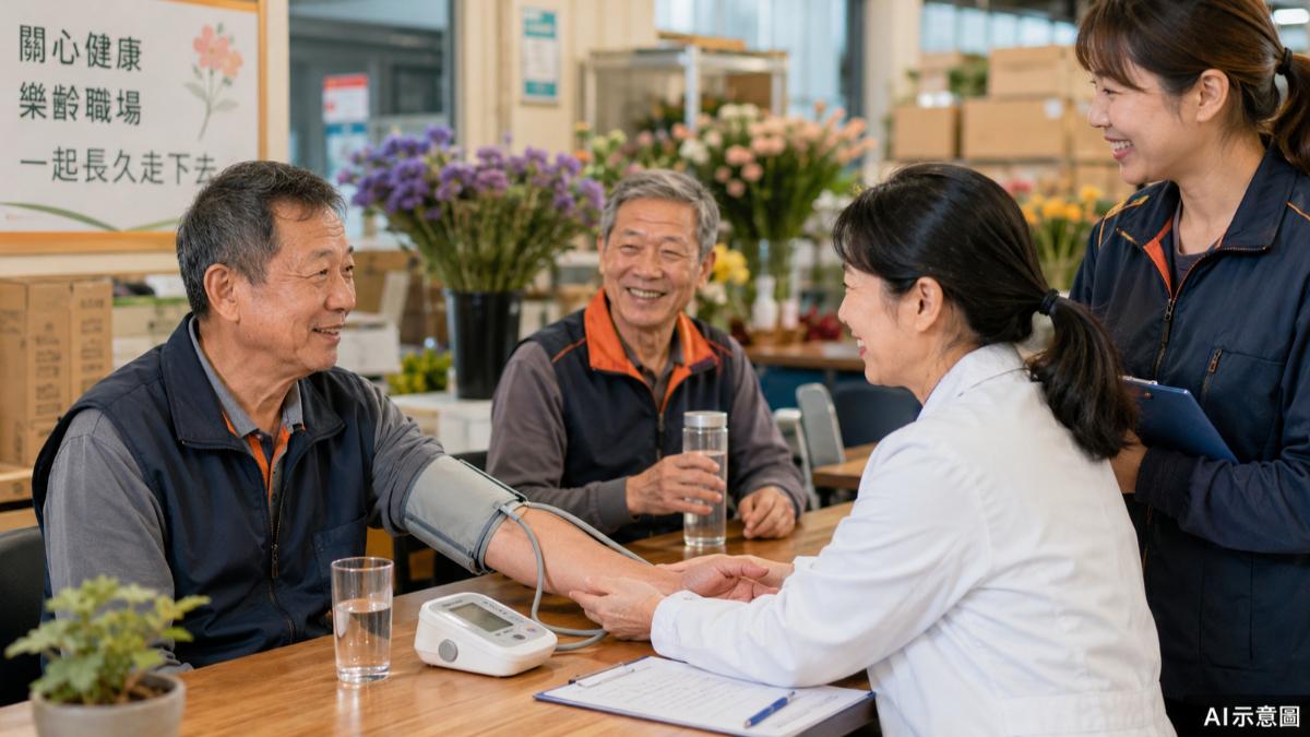 缺工時代搶救熟齡戰力,企業設健康站、家庭日讓老員工留下來。(示意圖/AI)