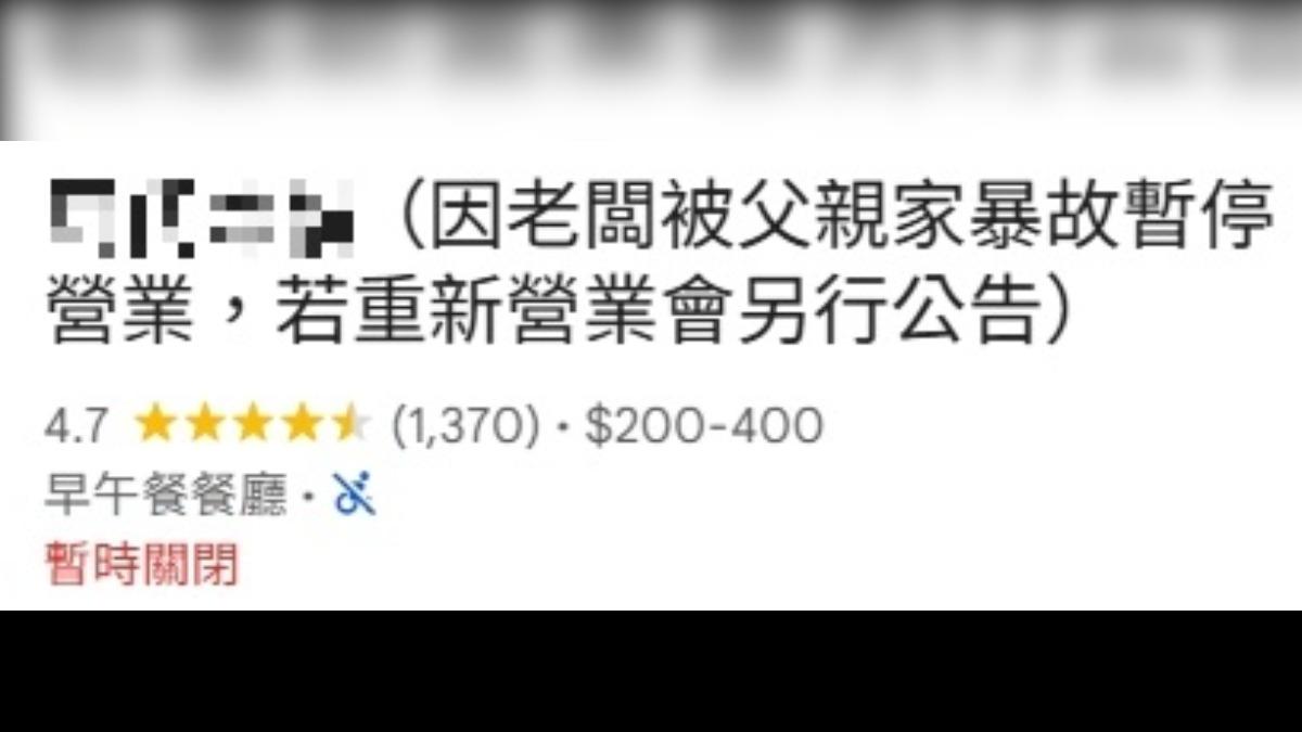 高雄最好吃早午餐停業！驚傳「老闆遭父親家暴」深夜開撕