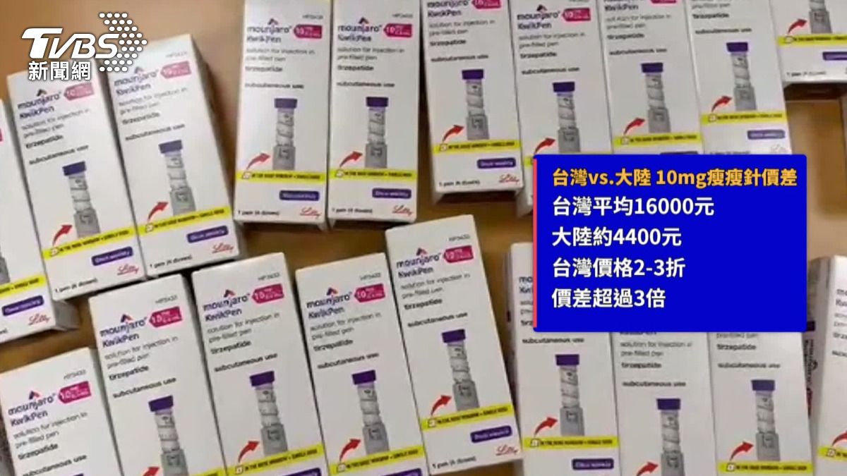 台灣瘦瘦針藥價偏貴，甚至比中國大陸貴超過三倍。（圖／TVBS）