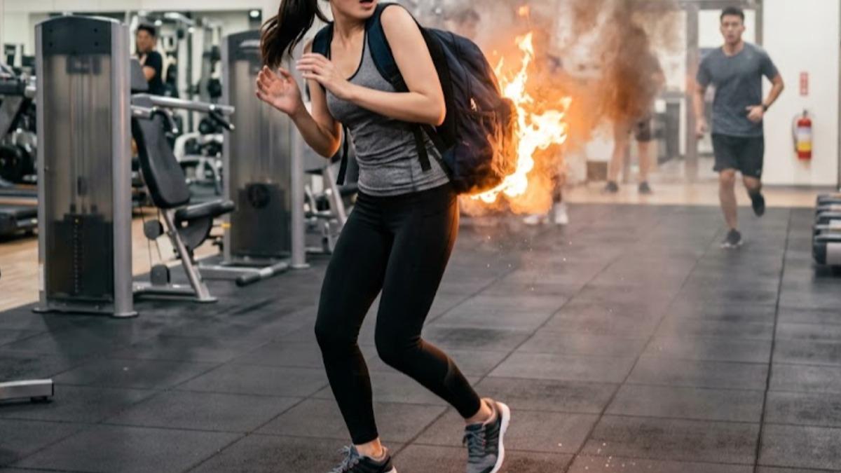 驚悚畫面曝光!行動電源突爆炸 哈薩克正妹「慘遭火焰吞噬」