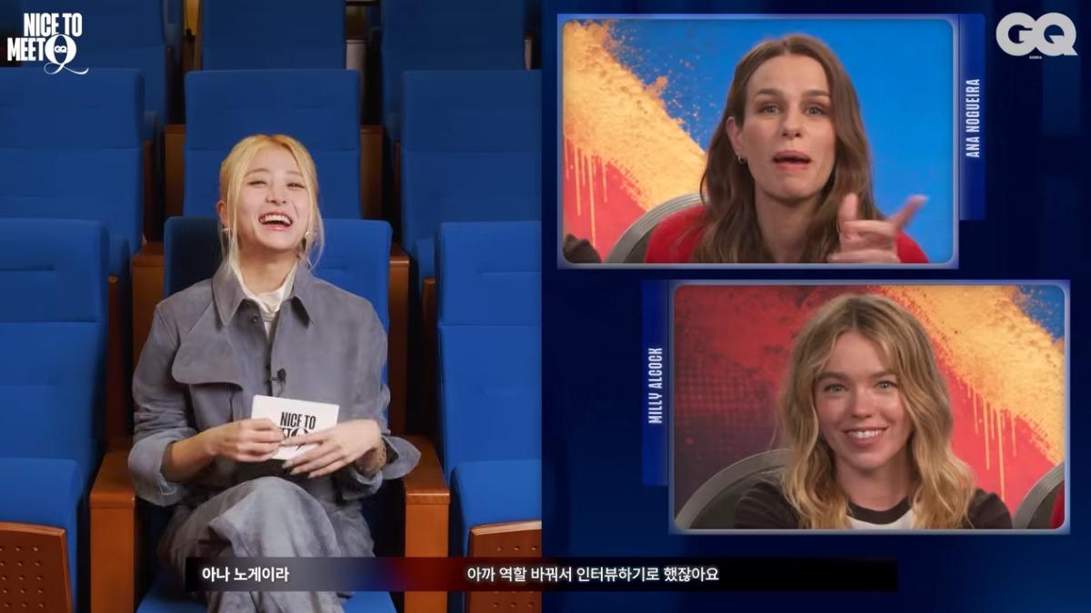 LE SSERAFIM允真專訪《超少女》米莉漢考克、編劇安娜諾蓋拉。(圖/翻攝自YT)