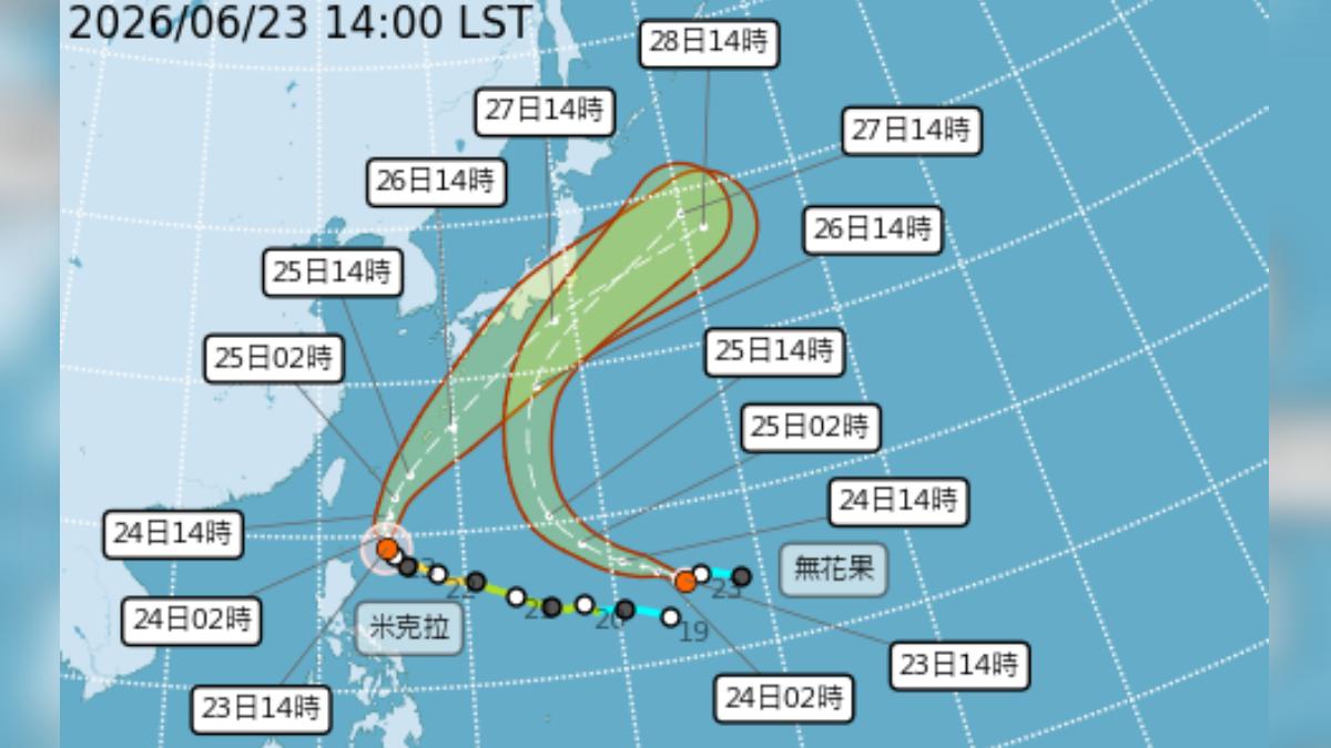 天氣／雙颱共舞！一圖看全台降雨熱區　專家示警：7月初恐再有熱帶擾動