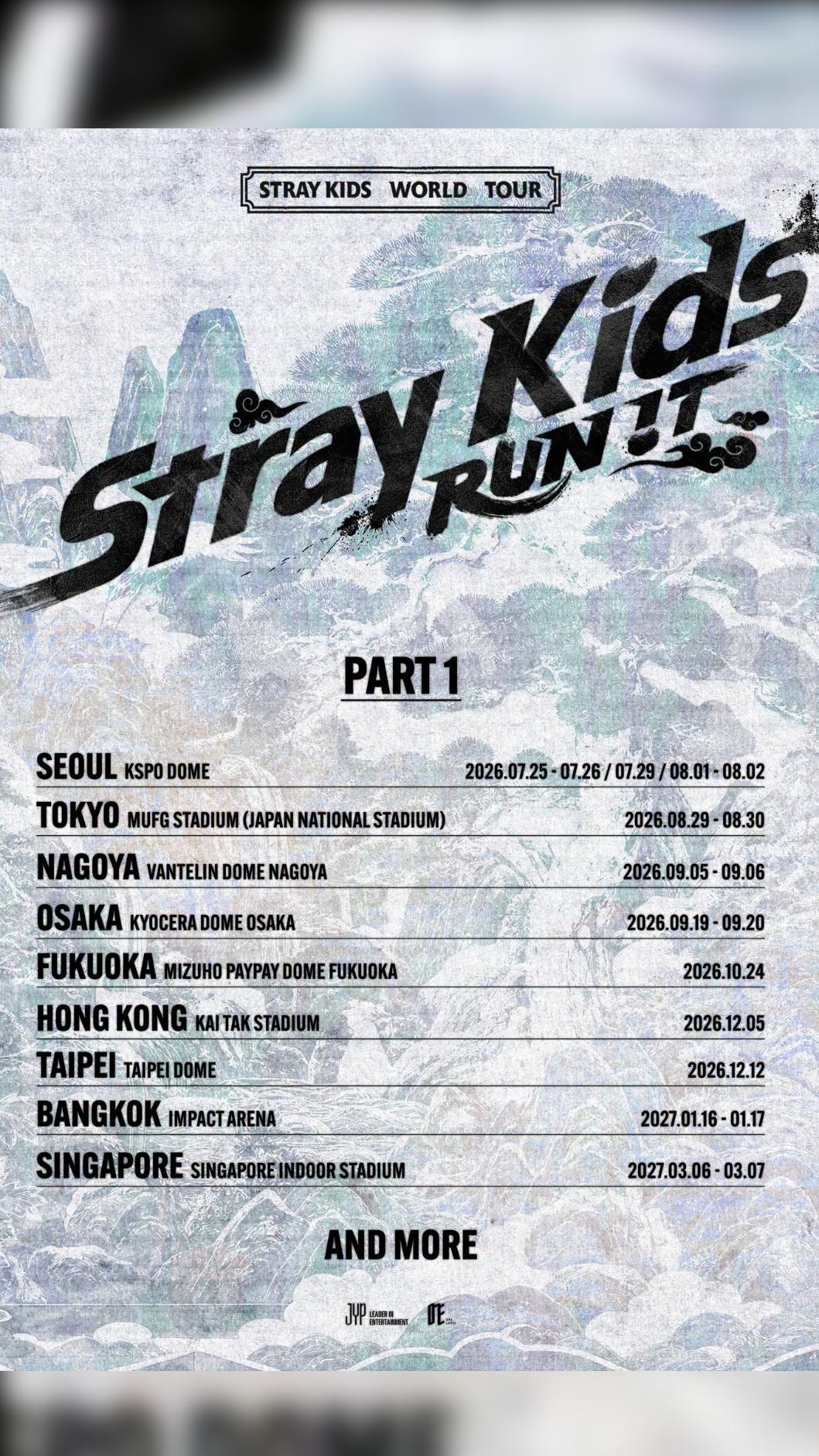 Stray Kids即將展開世界巡演,台北開唱時間落在12月。(圖/翻攝自X)